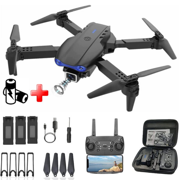 Детский квадрокоптер E99 PRO с камерой HD 720P, WiFi FPV, до 30 мин полёта, 2 аккумулятора, подарок