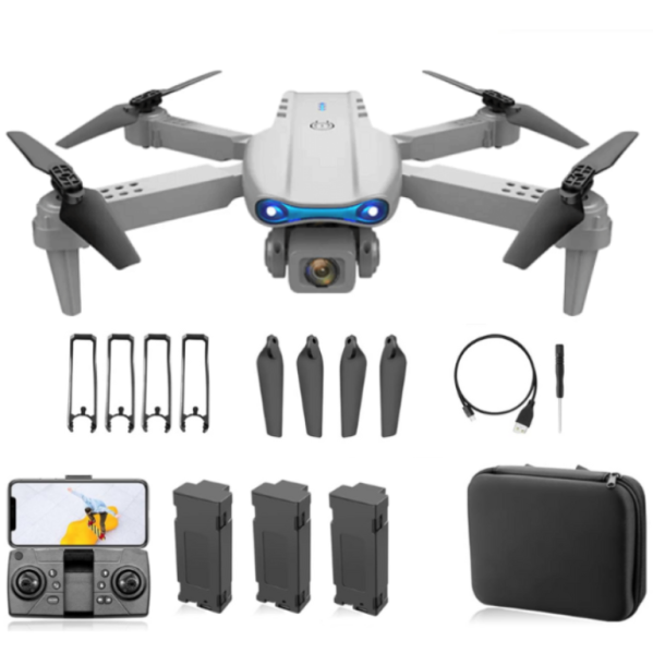 Детский квадрокоптер E99 PRO с камерой HD 720P, WiFi FPV, до 30 мин полёта, 2 аккумулятора, подарок Детский квадрокоптер E99 PRO с камерой HD 720P, WiFi FPV, до 30 мин полёта, 2 аккумулятора, подарок