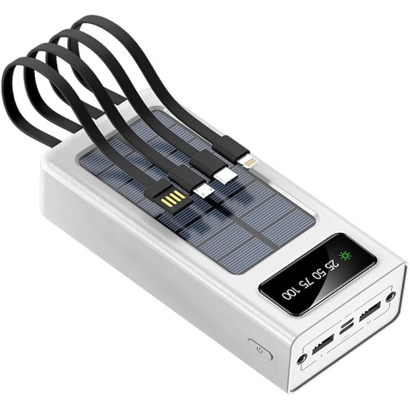 Внешний аккумулятор Мощный повербанк power bank портативный с солнечной батареей  50000mah