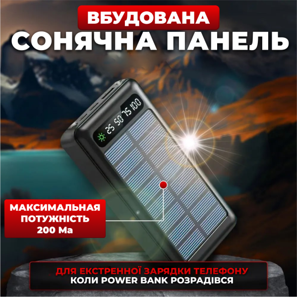 Внешний аккумулятор Мощный повербанк power bank портативный с солнечной батареей 50000mah Внешний аккумулятор Мощный повербанк power bank портативный с солнечной батареей 50000mah