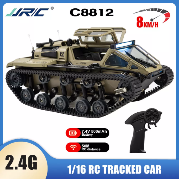 Гусеничный вездеход Радиоуправляемый Дрифт-Краулер JJRC C8812 1/16 Автомобиль 360° танки Свет RC