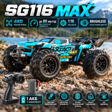 Радиоуправляемая машинка ZLL SG116 MAX 1:16 4WD до 80 км/ч Brushless RC Monster Truck внедорожник 4x4, бесщеточный двигатель, LED