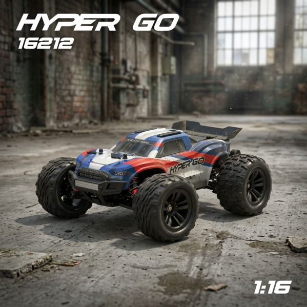 Радиоуправляемая машинка MJX Hyper Go 16212 1:16 4WD 4x4 до 45 км/ч на пульте бесколлекторный мотор, масляный аморт, металлическая Радиоуправляемая машинка MJX Hyper Go 16212 1:16 4WD 4x4 до 45 км/ч на пульте бесколлекторный мотор, масляный аморт, металлическая