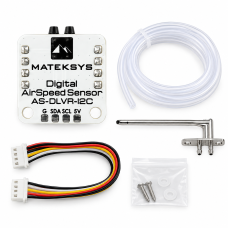 Цифровой датчик воздушной скорости Matek AS-DLVR-I2C для БПЛА и RC самолётов — сенсор DLVR-L10D, I2C, трубка Пито, ArduPilot, INAV