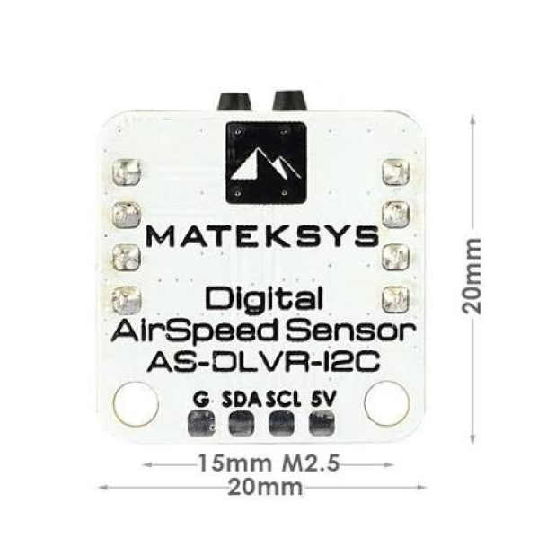 Цифровой датчик воздушной скорости Matek AS-DLVR-I2C для БПЛА и RC самолётов — сенсор DLVR-L10D, I2C, трубка Пито, ArduPilot, INAV Цифровой датчик воздушной скорости Matek AS-DLVR-I2C для БПЛА и RC самолётов — сенсор DLVR-L10D, I2C, трубка Пито, ArduPilot, INAV