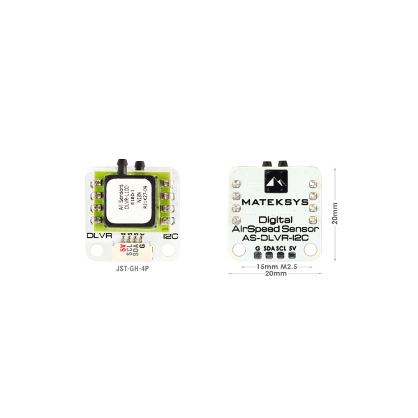 Цифровой датчик воздушной скорости Matek AS-DLVR-I2C для БПЛА и RC самолётов — сенсор DLVR-L10D, I2C, трубка Пито, ArduPilot, INAV Цифровой датчик воздушной скорости Matek AS-DLVR-I2C для БПЛА и RC самолётов — сенсор DLVR-L10D, I2C, трубка Пито, ArduPilot, INAV
