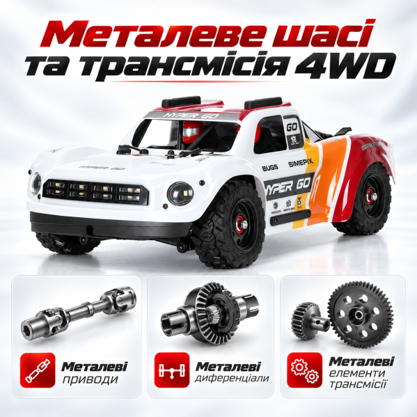 Радиоуправляемая машинка MJX Hyper Go 14211 1:14 4WD Brushless до 70 км/ч RC Short Course Truck, АКБ 3000mAh, масляные амортизатор Радиоуправляемая машинка MJX Hyper Go 14211 1:14 4WD Brushless до 70 км/ч RC Short Course Truck, АКБ 3000mAh, масляные амортизатор