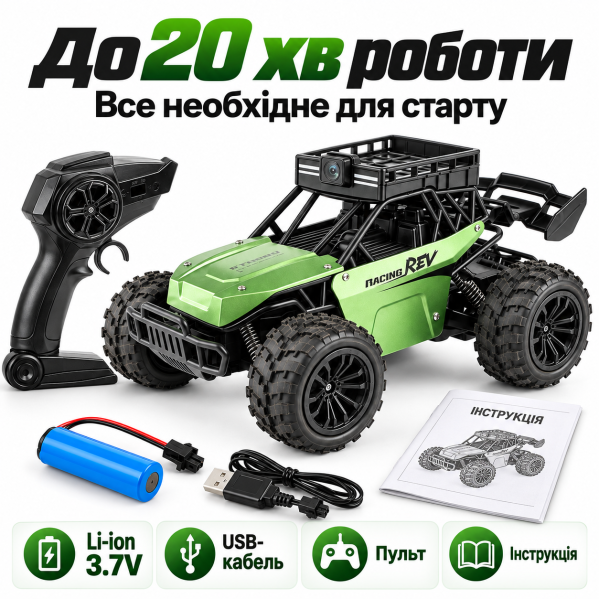 Радиоуправляемая машинка LH-C050S 1:20 2WD с камерой, RC внедорожник Wi-Fi FPV, управление со смартфона, LED, до 20 мин Радиоуправляемая машинка LH-C050S 1:20 2WD с камерой, RC внедорожник Wi-Fi FPV, управление со смартфона, LED, до 20 мин