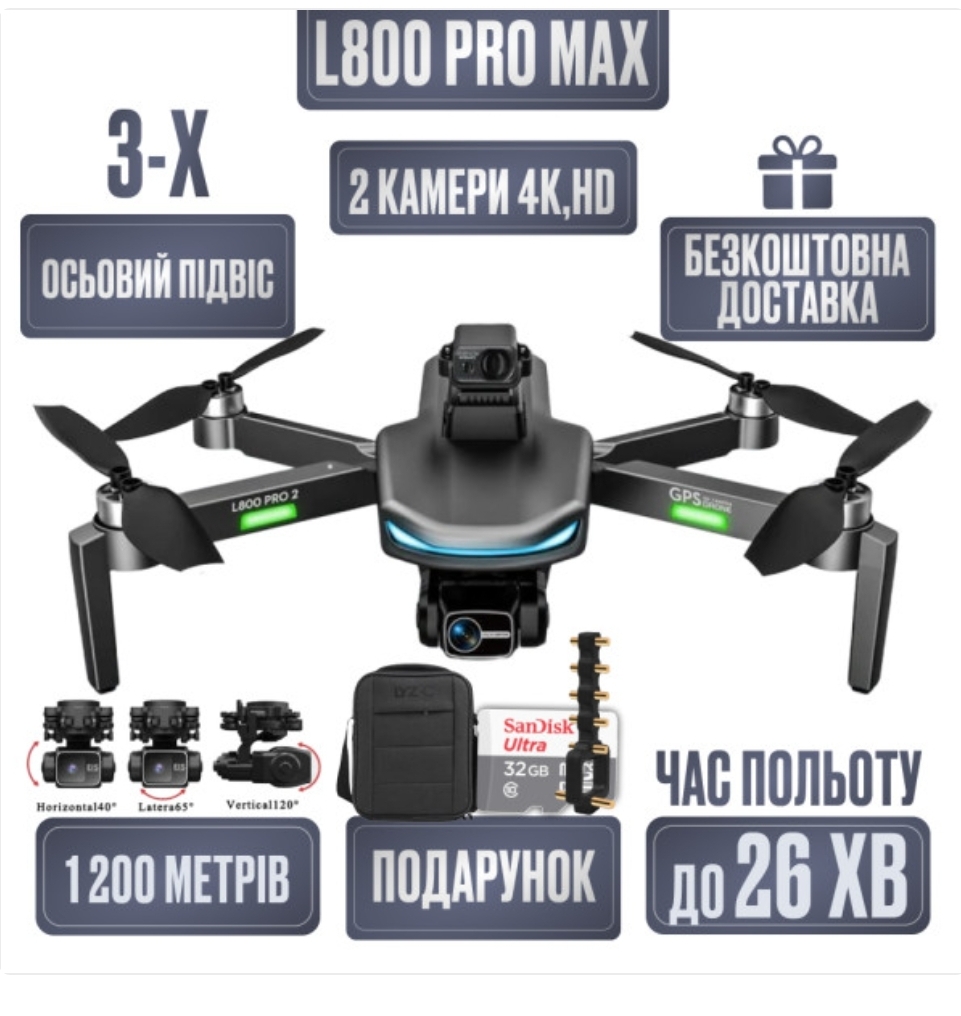 Квадрокоптер дрон LYZRC L800 PRO 