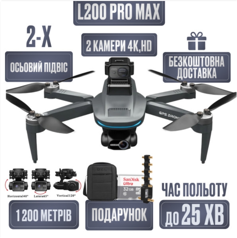 Професійний квадрокоптер LYZRC L200 PRO(25хв)
